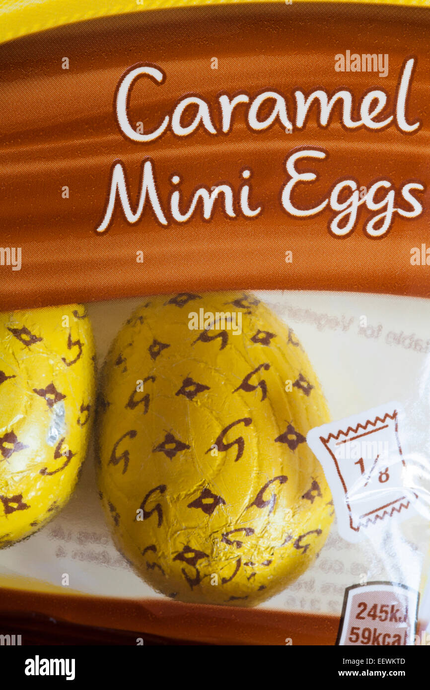 Bag of Galaxy caramel mini eggs ready for Easter Stock Photo Alamy