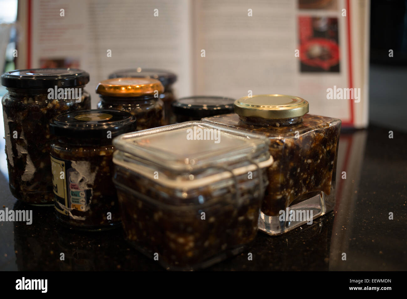Jars of mincemeat Stock Photo Alamy