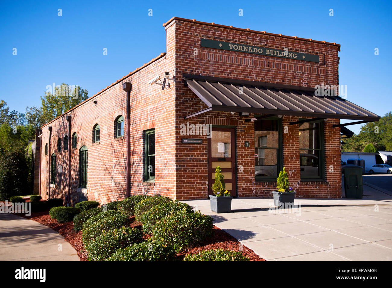 The Tornado Building Museum Exterior in Hamlet North Carolina Stock