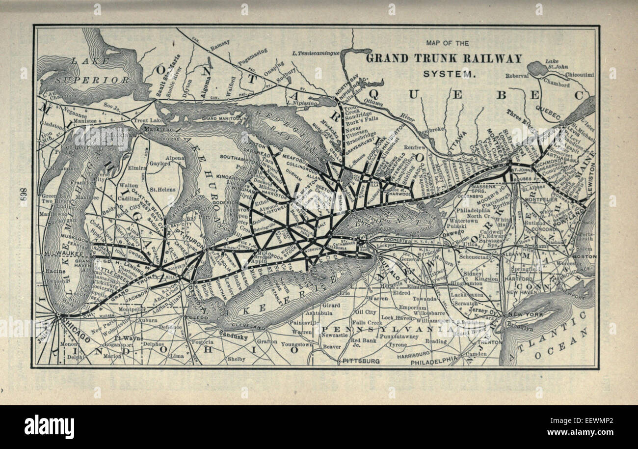Grand Trunk Railway Map Grand Trunk Railway High Resolution Stock Photography And Images - Alamy