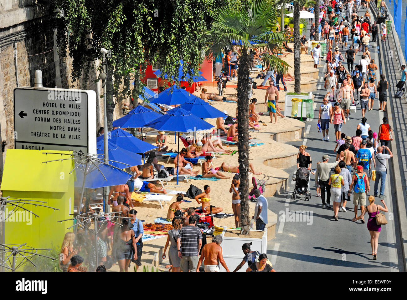Paris, France. Paris Plage / Paris Beach. beaches set up each summer by