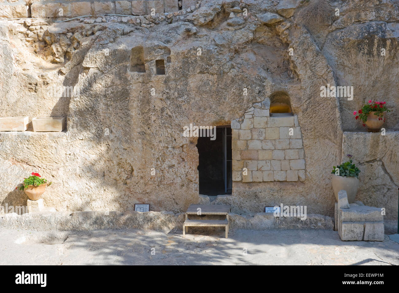 The Garden Tomb in Jerusalem is one of the two alleged burial sites of Jesus Christ Stock Photo