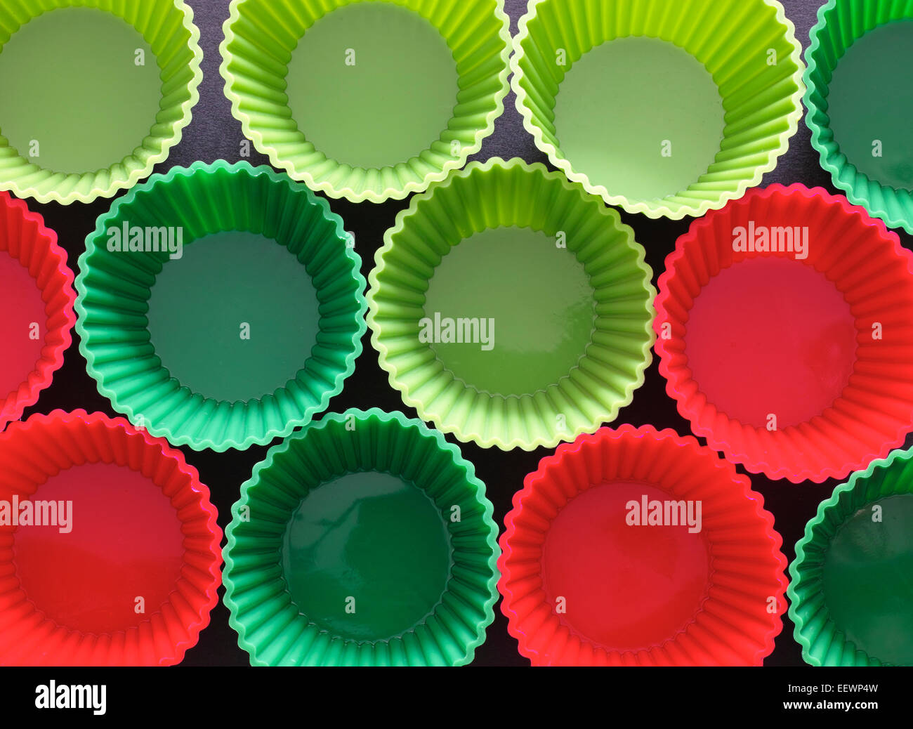 Silicone muffin moulds ready for use. Stock Photo
