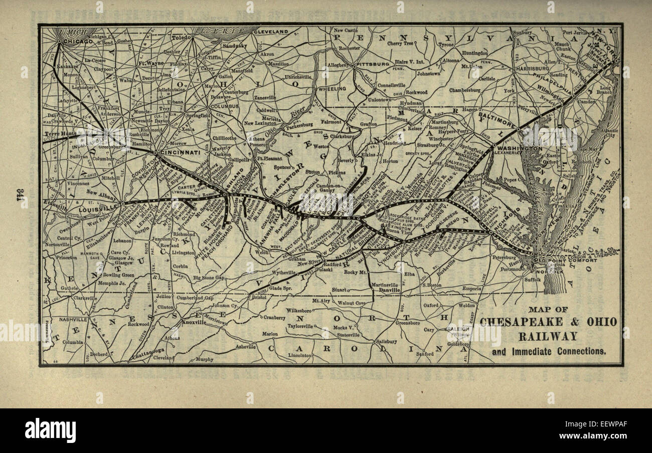 1901 Poor's Chesapeake and Ohio Railway Stock Photo