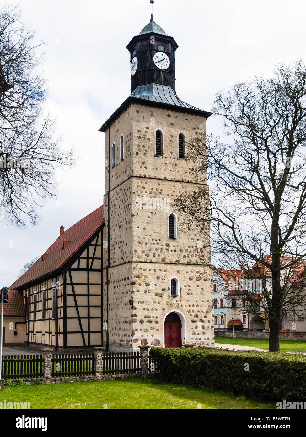 Church in Pisz Town, Poland Stock Photo