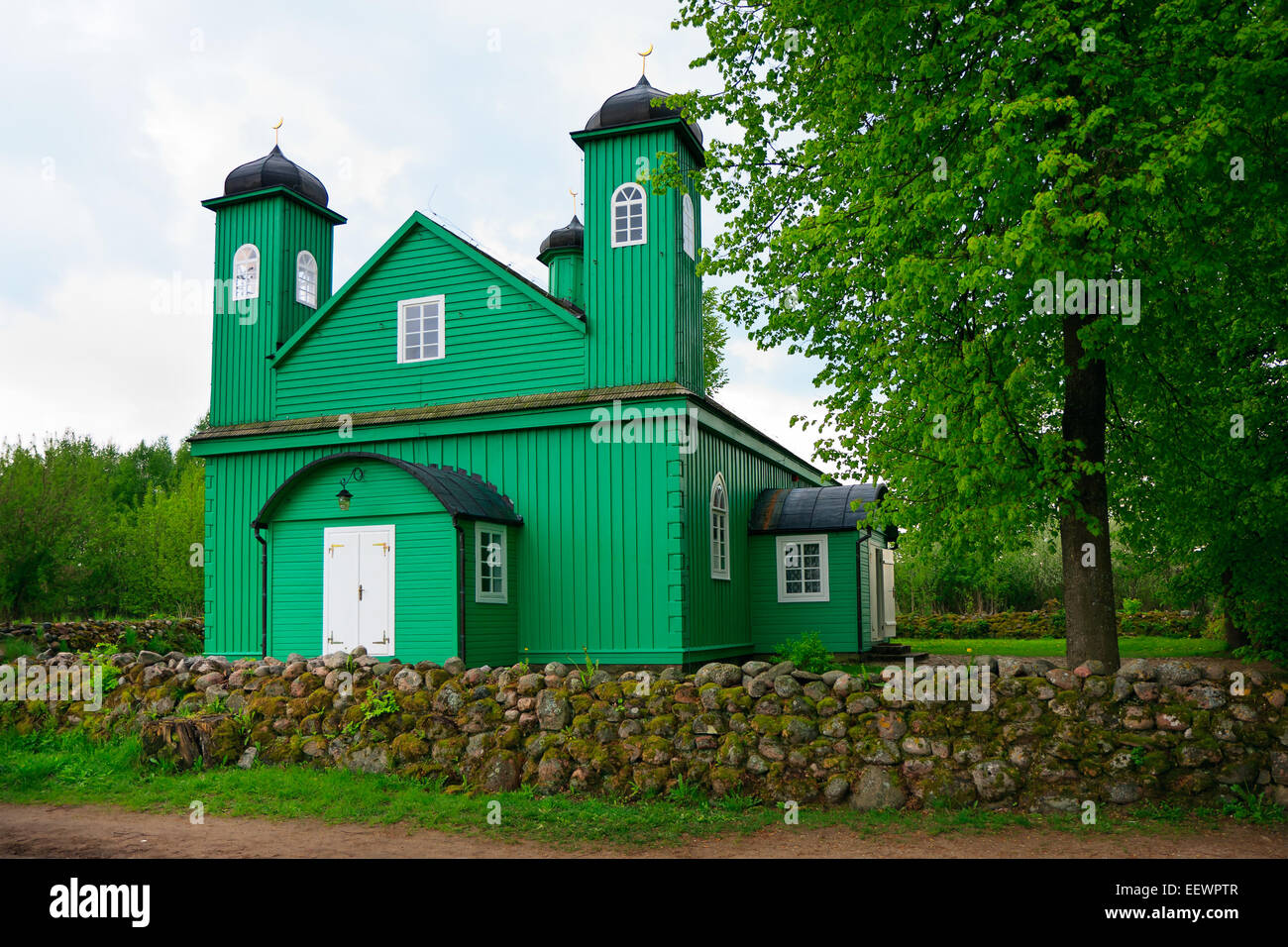 Muslim wooden Mosque in Kruszyniany, Poland Stock Photo