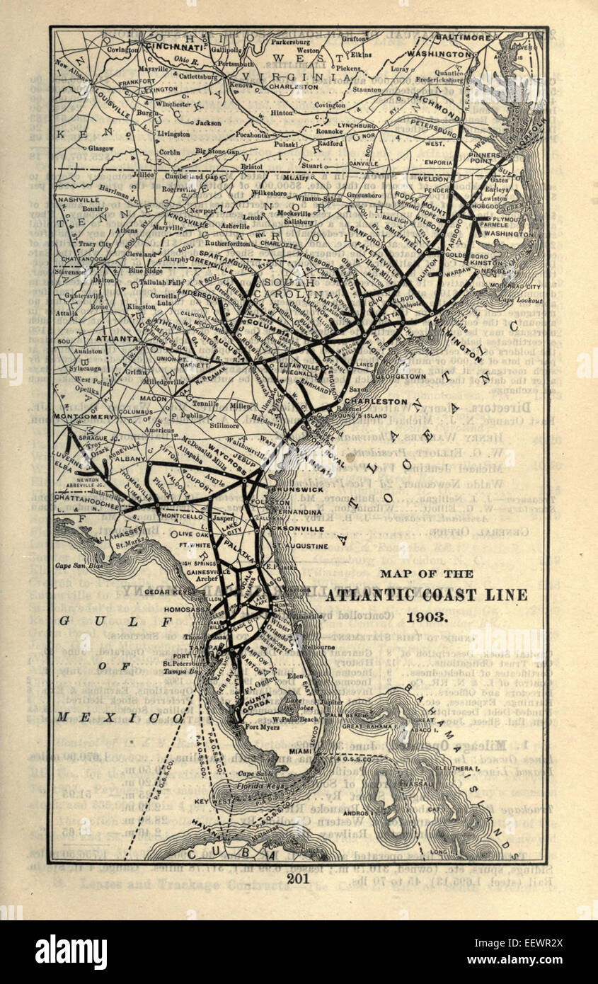 Atlantic Coast Line Railroad Map Atlantic Coast Line Railroad Hi-Res Stock Photography And Images - Alamy