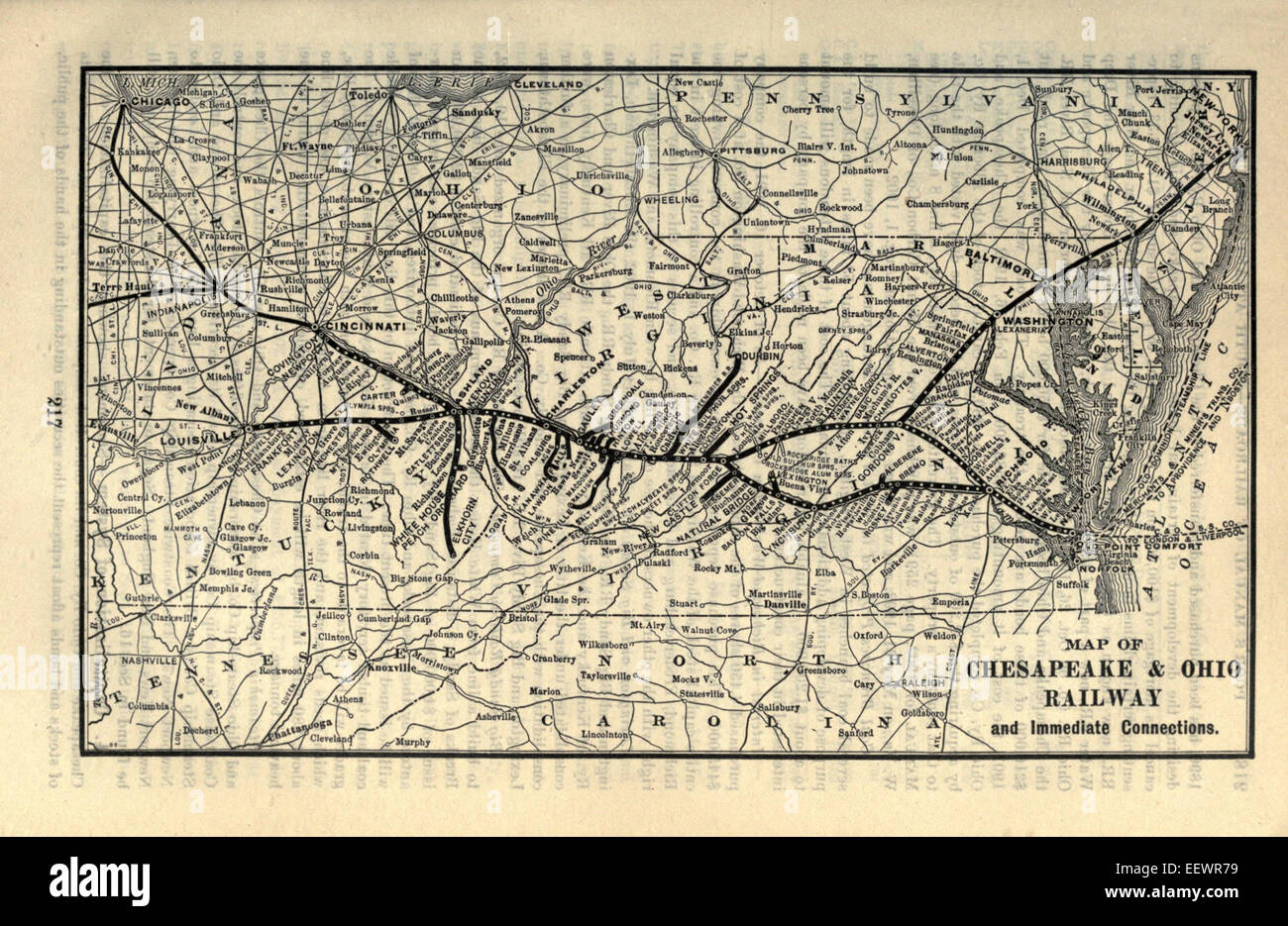 1903 Poor's Chesapeake and Ohio Railway Stock Photo
