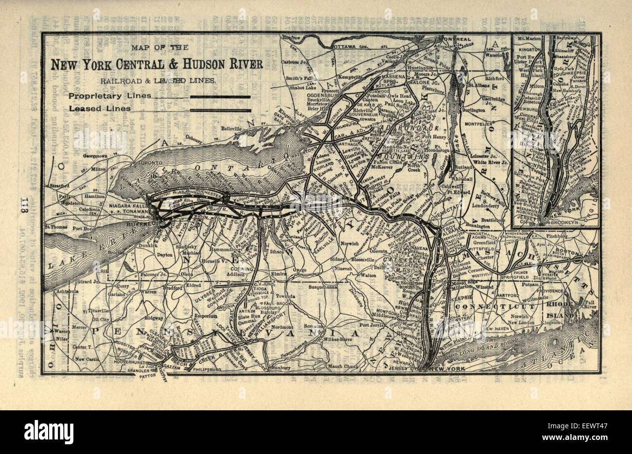 Hudson River Railroad Map 1903 Poor's New York Central And Hudson River Railroad Stock Photo - Alamy