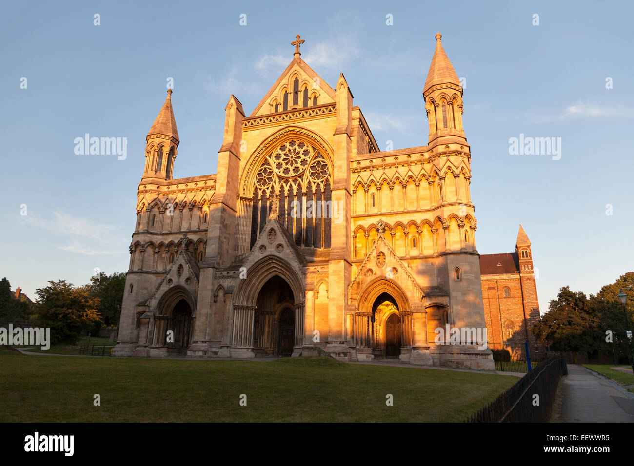 UK, St. Albans, the Cathedral & Abbey church of St Alban. Stock Photo