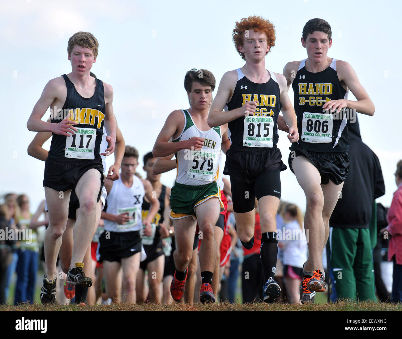 Madison, CT USA-- The Varsity SCC High School Cross Country Championships. Stock Photo