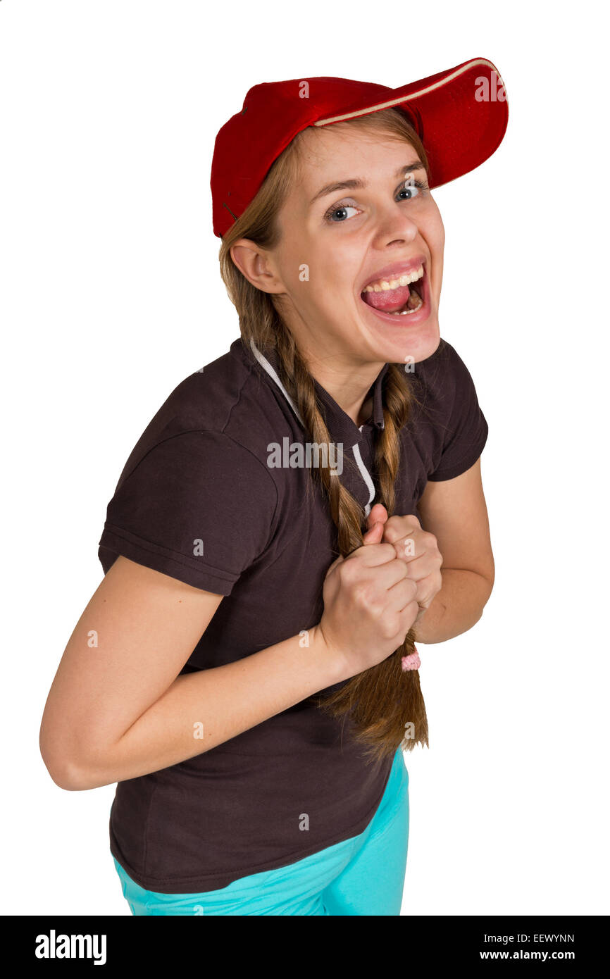smiling girl isolated on the white background Stock Photo - Alamy