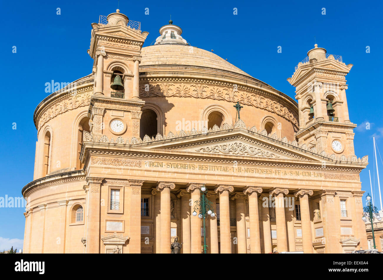 Church of Santa Marija Assunta Mosta Dome Pjazza Rotunda Mosta Malta EU Europe Stock Photo