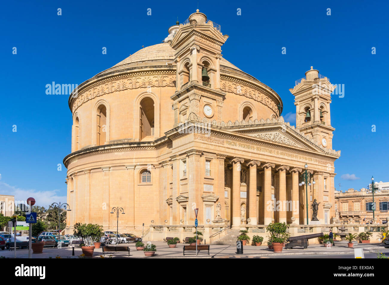 Church of Santa Marija Assunta Mosta Dome Pjazza Rotunda Mosta Malta EU Europe Stock Photo