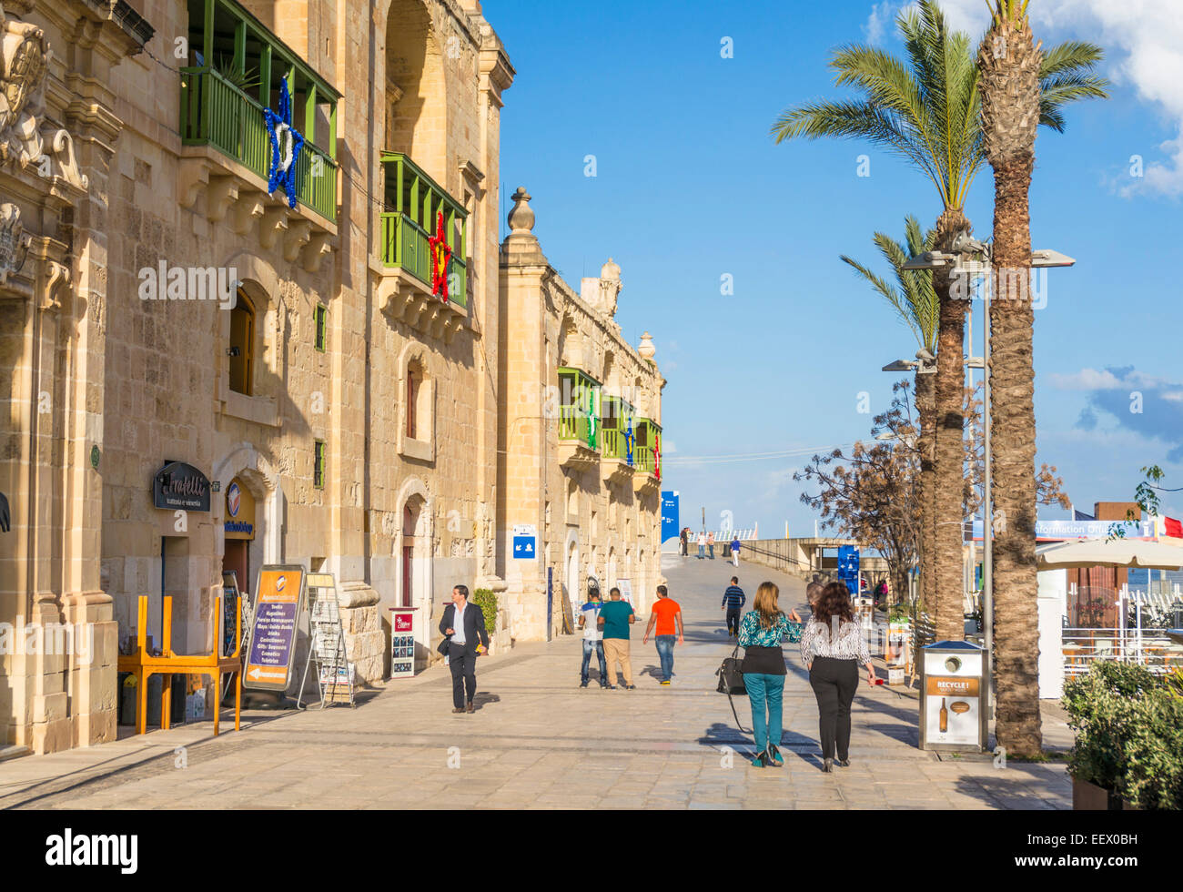Valletta Waterfront and cruise ship berth Valletta Malta EU Europe Stock Photo