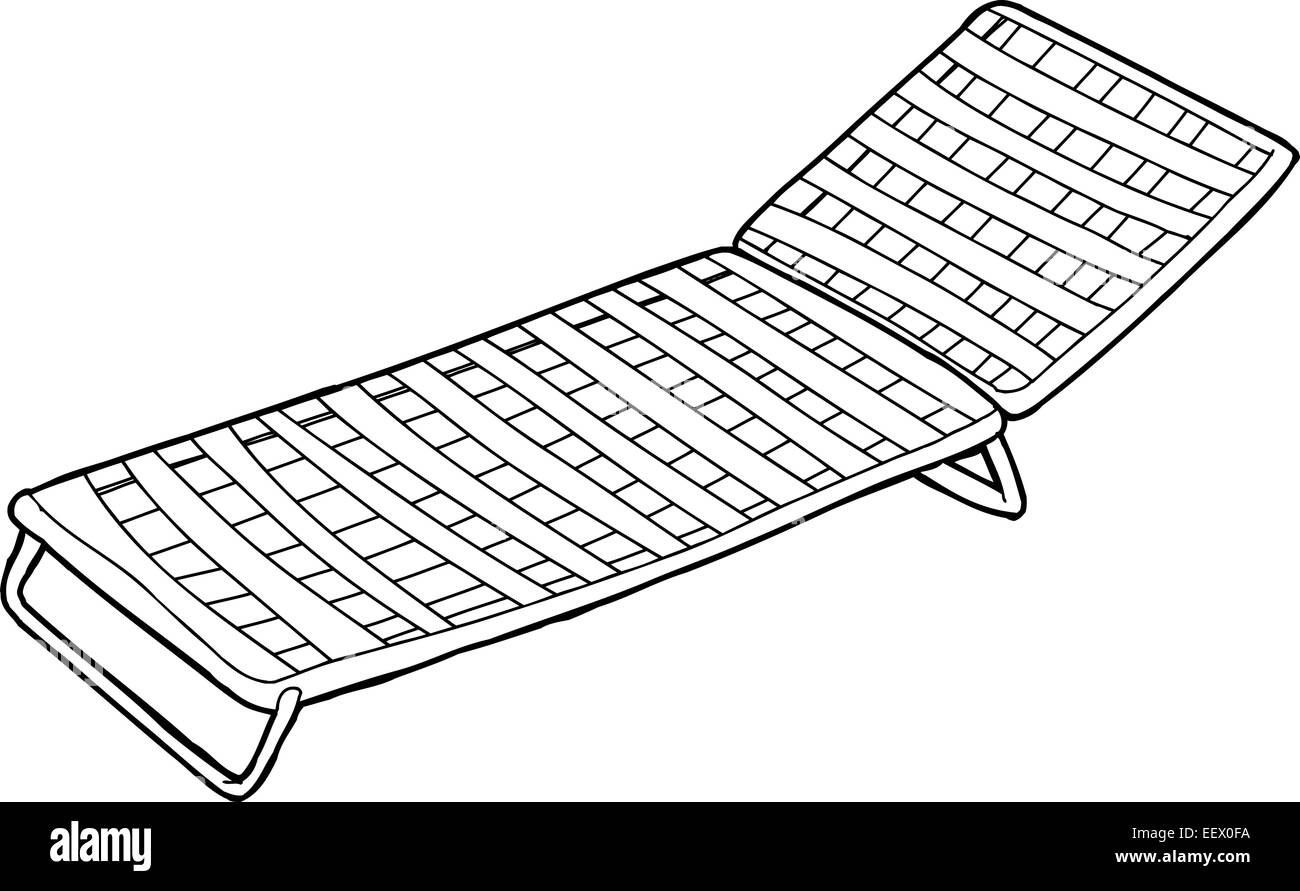Outline cartoon of striped deck chair over white Stock Photo - Alamy Outline cartoon of striped deck chair over white Stock Photo - Alamy