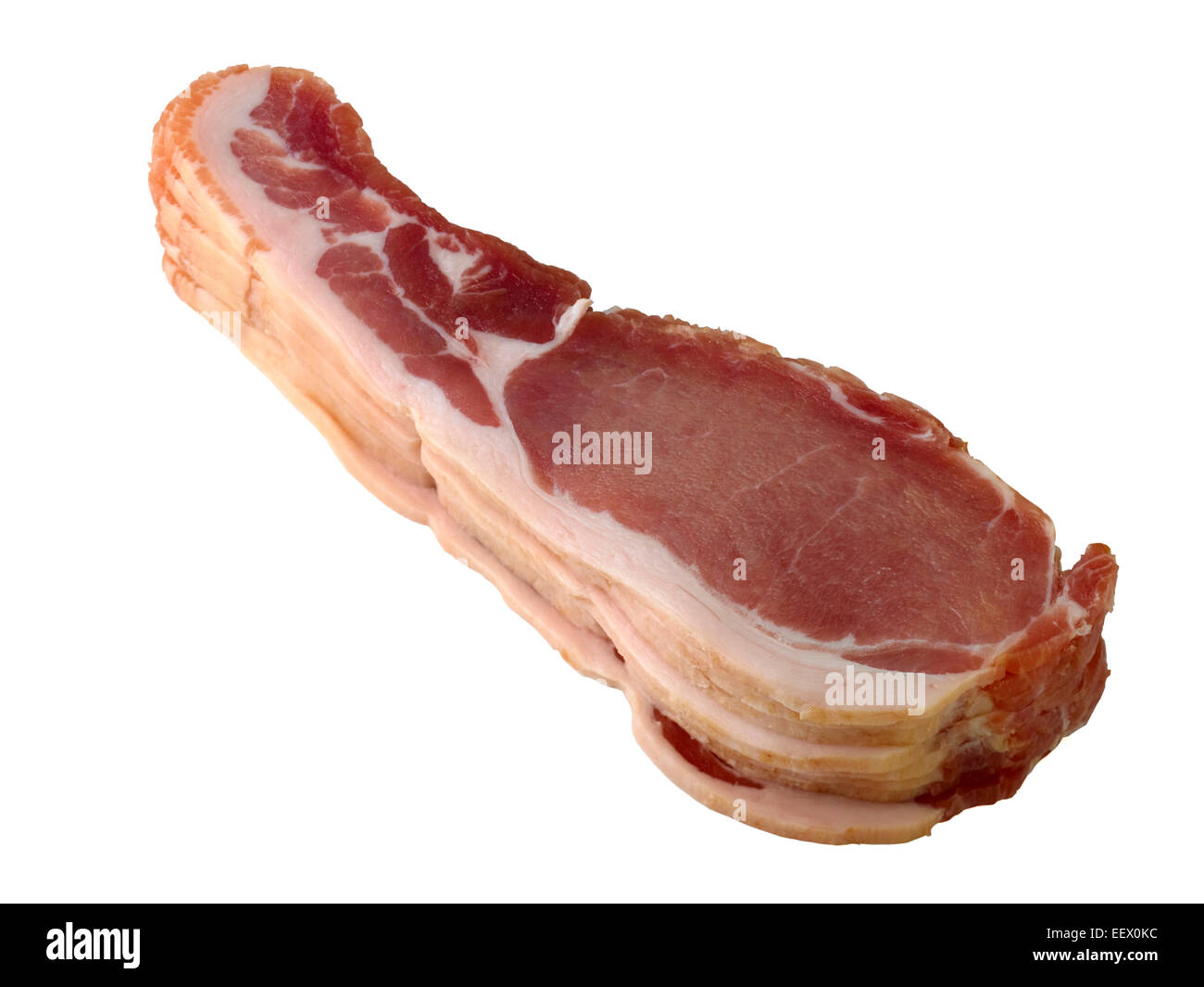 back bacon, uncooked Stock Photo