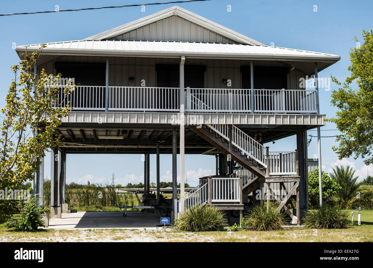 Gulf coast, house on stilts Stock Photo