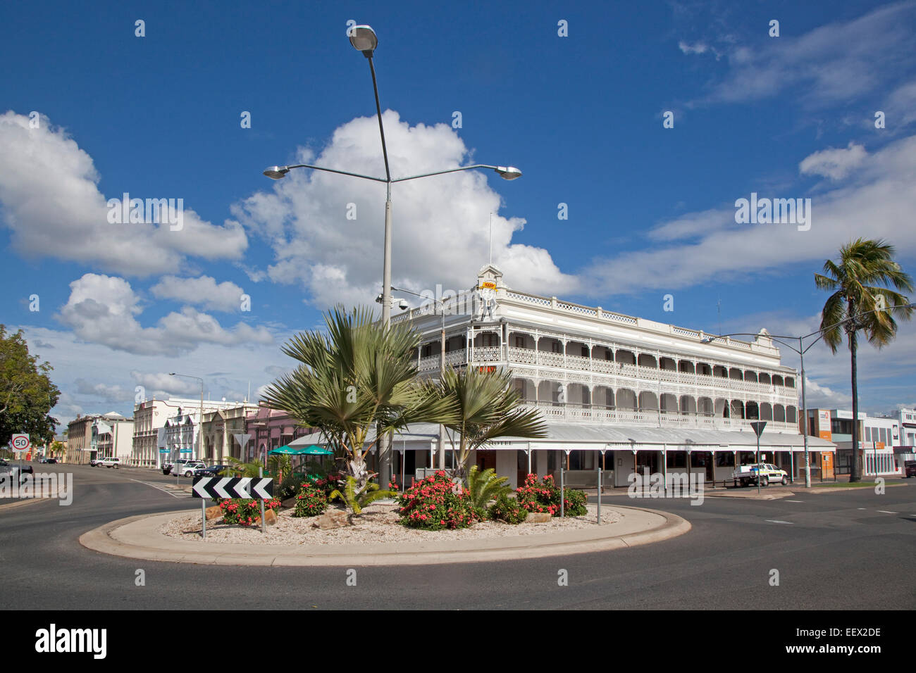 The Heritage hotel, late 19th century colonial building in the city Rockhampton, Queensland, Australia Stock Photo