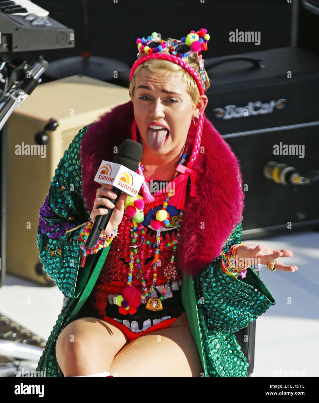 Miley Cyrus live at the Sydney Opera House Sydney Australia 12th october 2014 picture David Youdell Stock Photo
