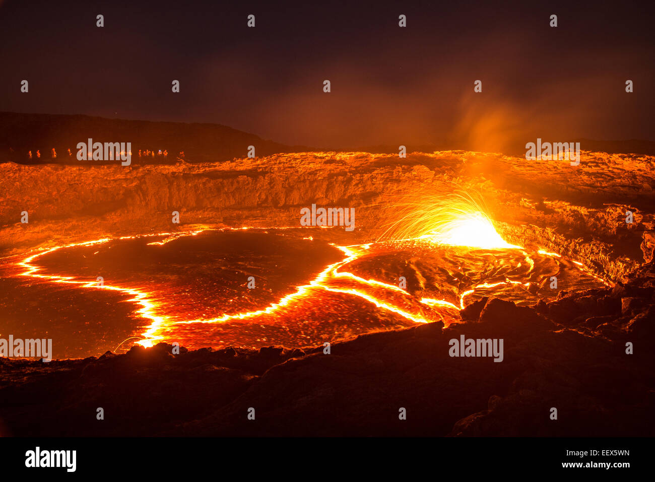 Erta Ale, Erta Ale is an active volcano in the Danakil Depression in north eastern Ethiopia, Africa Stock Photo