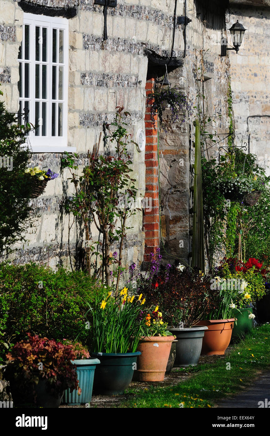 Stone cottage in the village of Sydling St.Nicholas, Dorset, UK Stock