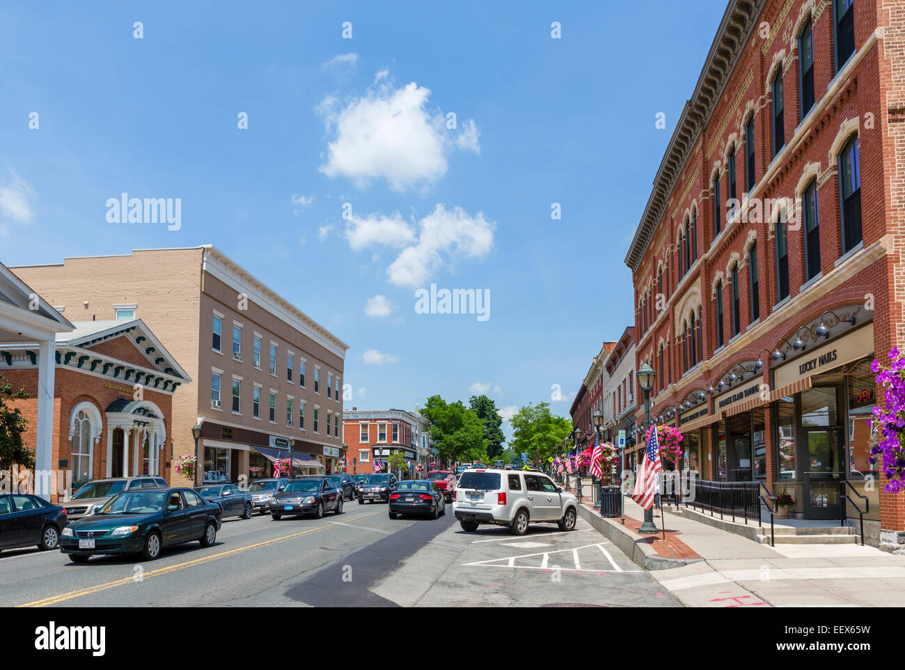 Main Street in Lee, Berkshire County, Massachusetts, USA Stock Photo