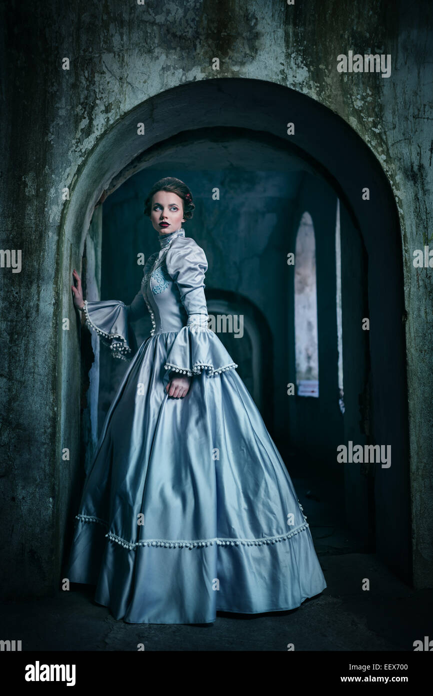 Woman in victorian dress Stock Photo