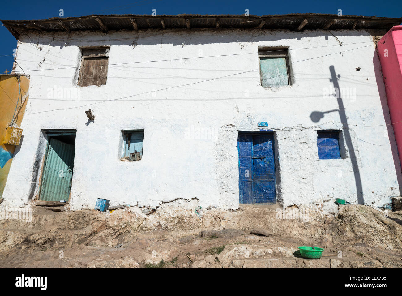 front of a house in Aksum, Axum, Tigray, Ethiopia, Africa Stock Photo