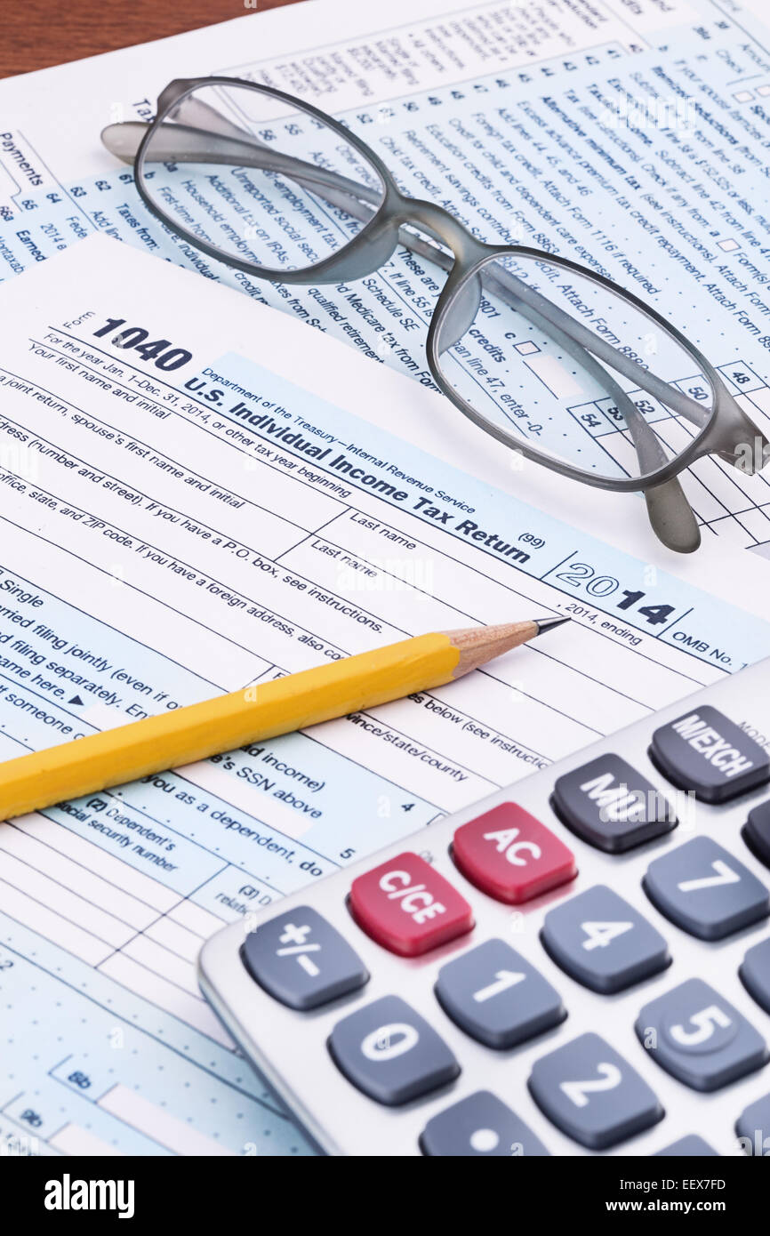 Federal Tax form 1040 for the 2014 tax year Stock Photo Alamy