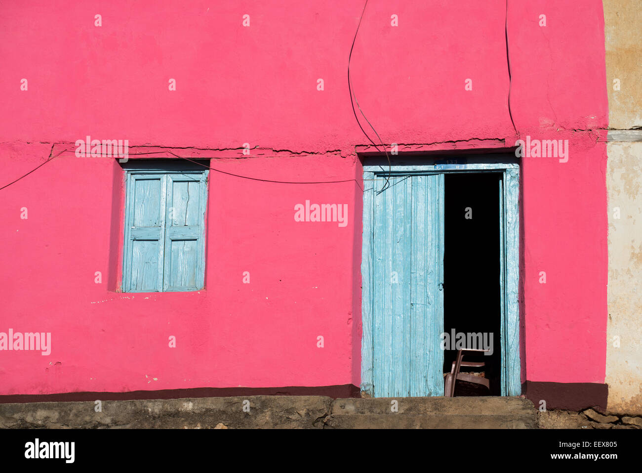 front of a house in Aksum, Axum, Tigray, Ethiopia, Africa Stock Photo