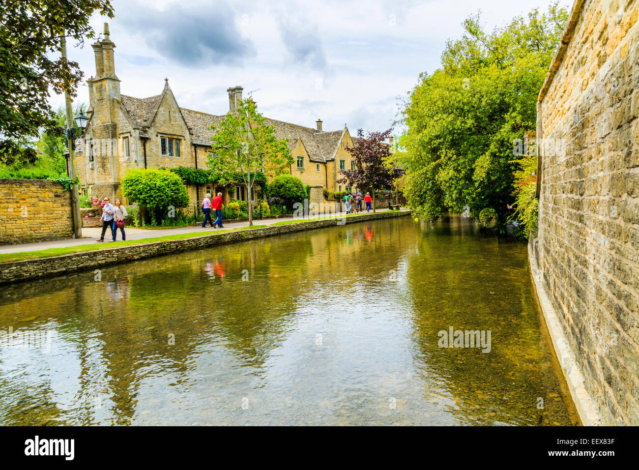The River Windrush running through Bourton on the Water in The