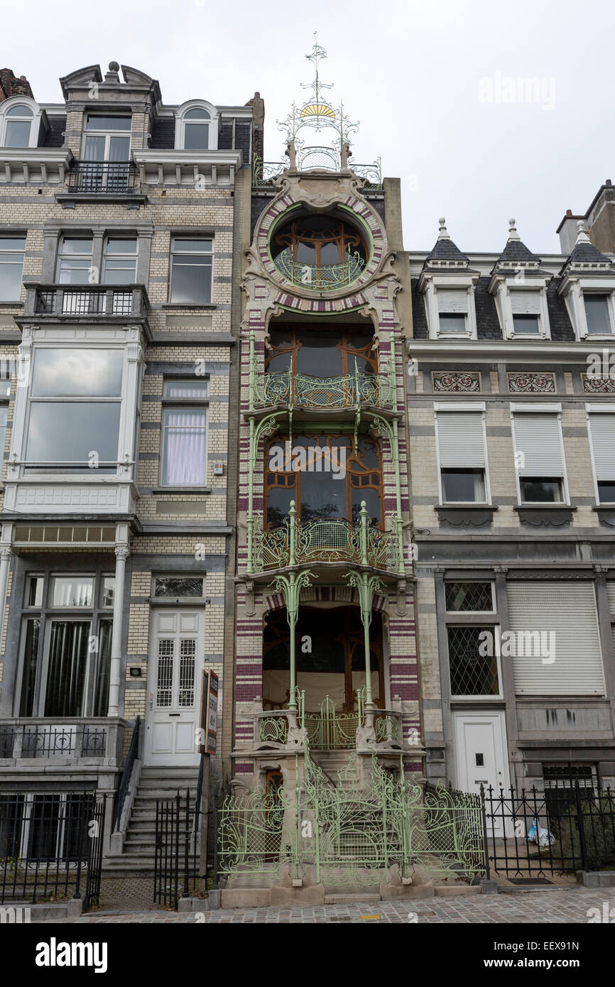 Maison Saint Cyr, 11, Square Ambiorix, Brussel, by Gustav Strauven Stock Photo
