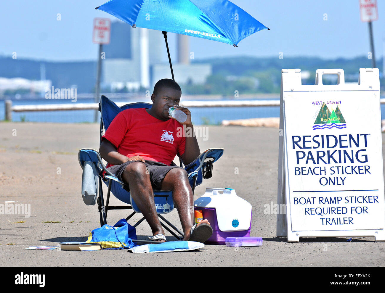West Haven CT USABrandon Patterson, on his third bottle of water
