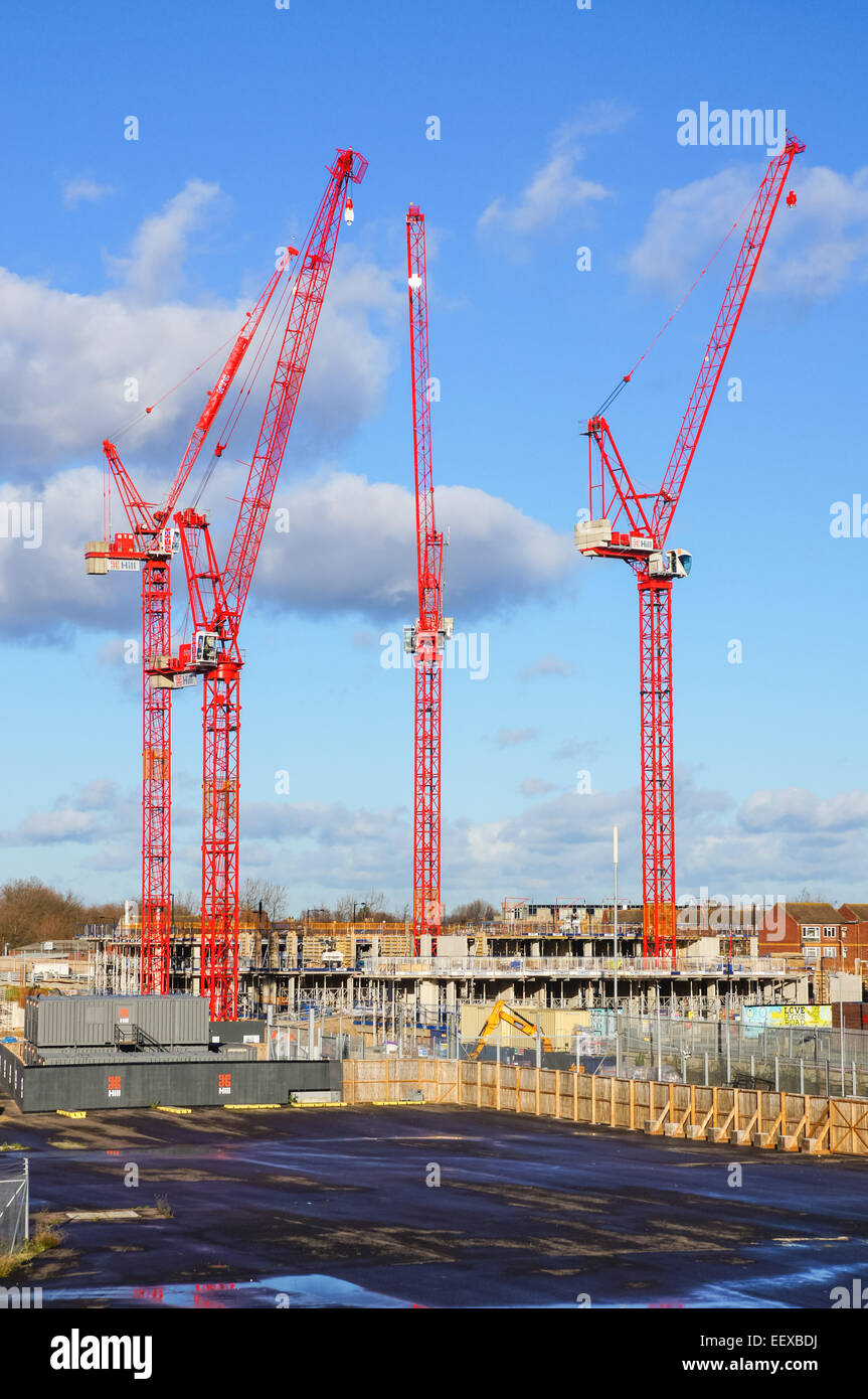 Construction of new apartment block at Stratford, London England United Kingdom UK Stock Photo