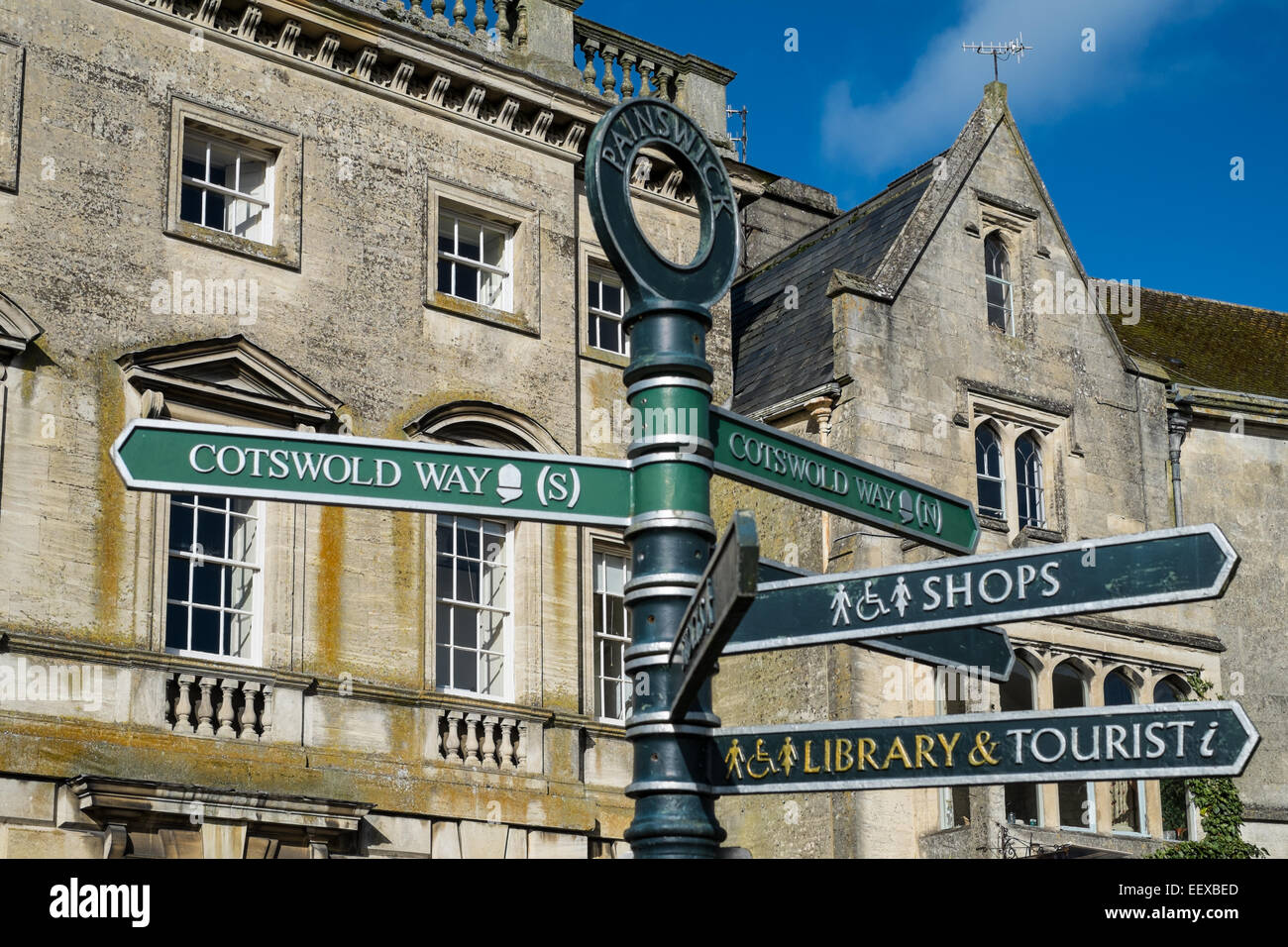 'Cotswold Way' signpost in Painswick, Gloucestershire Stock Photo Alamy