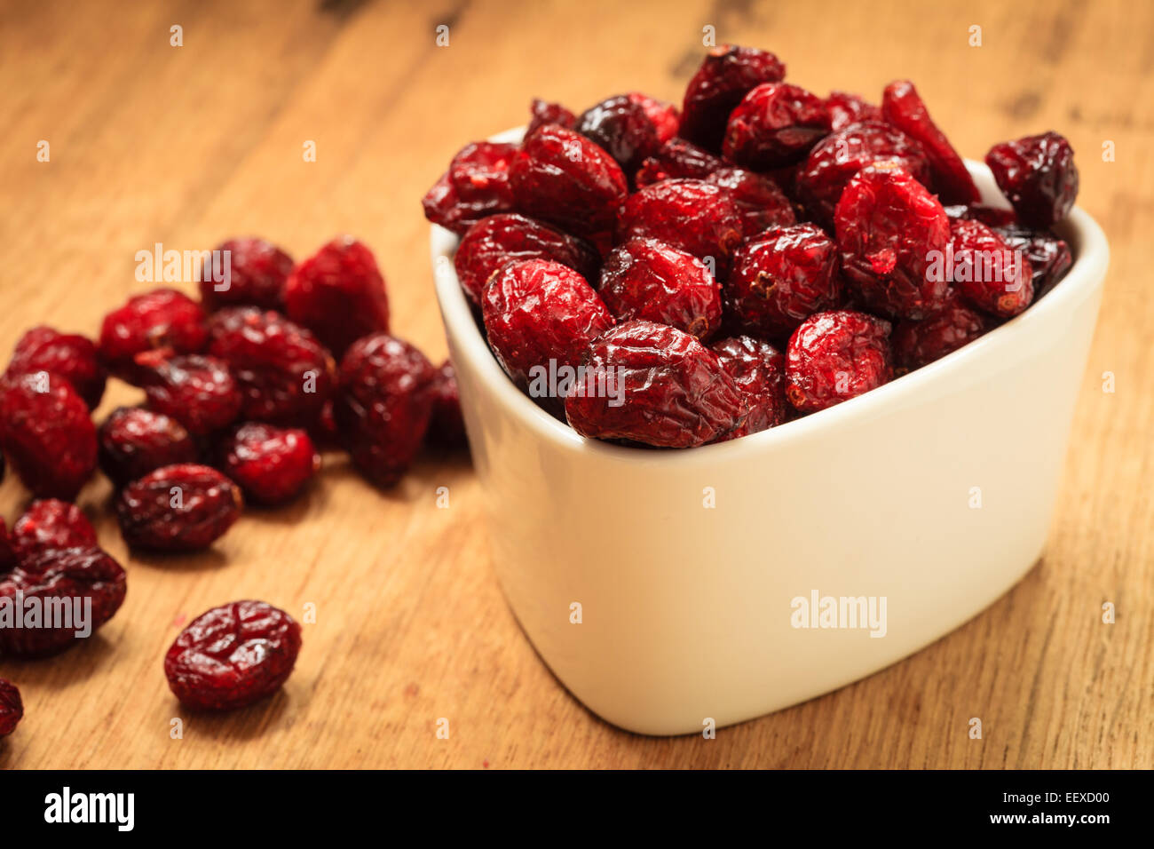 Healthy high fiber foods, organic nutrition. Close up dried cranberries