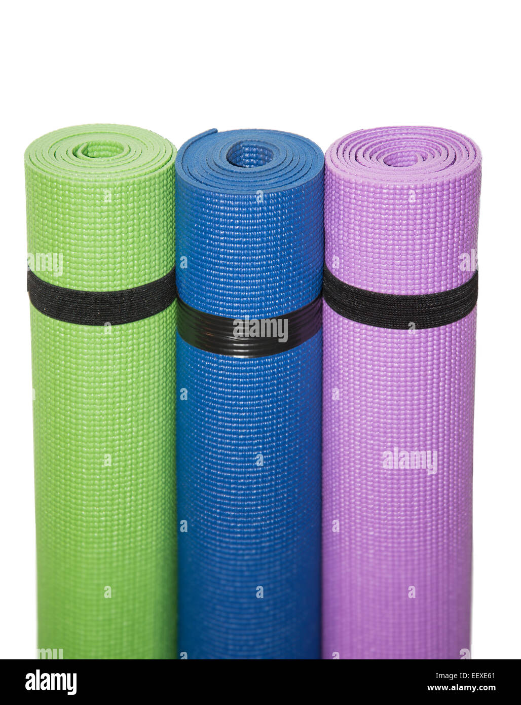 Roll out mats for workout and aerobics Stock Photo Alamy