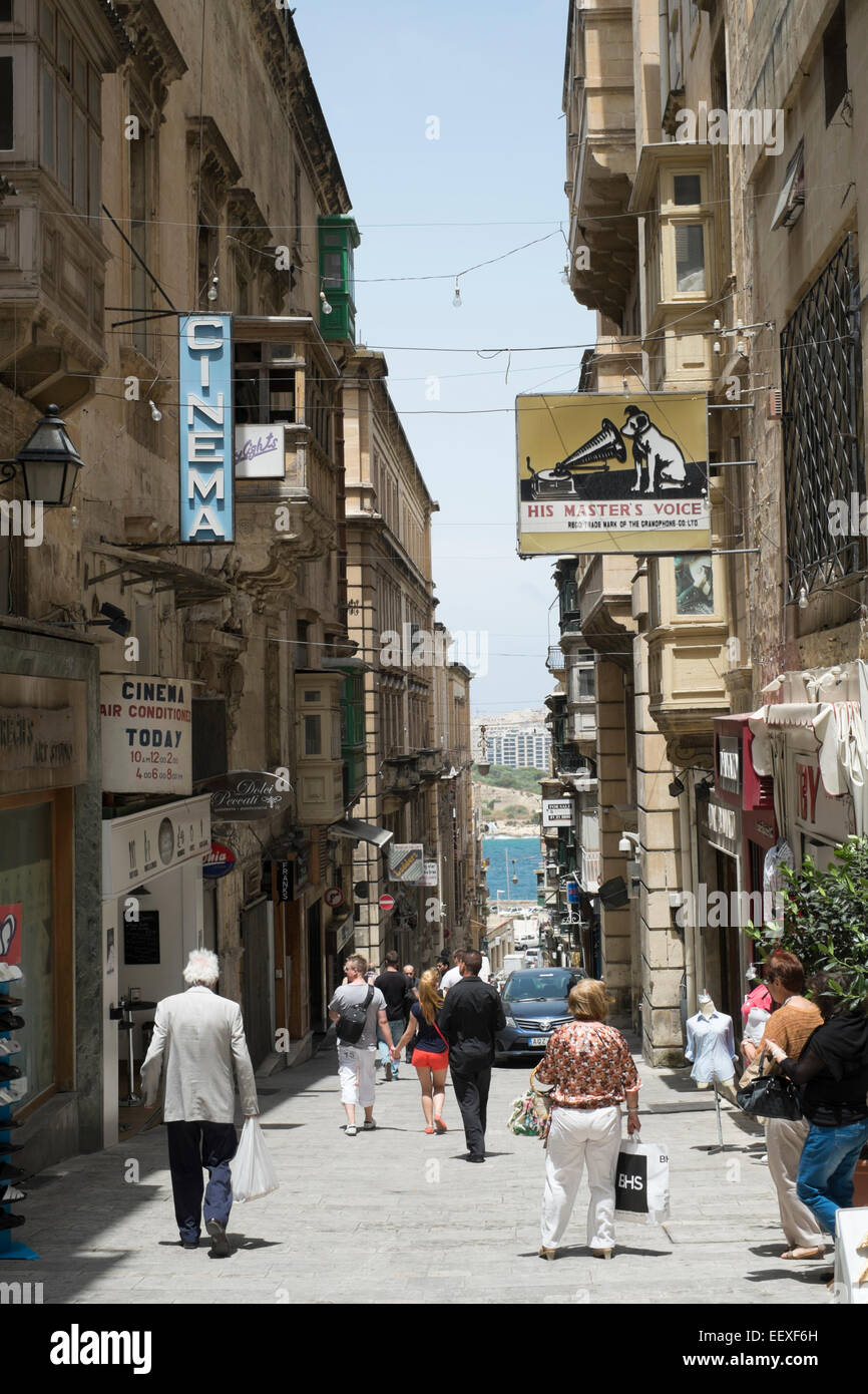 Shops in Valletta, Malta Stock Photo Alamy