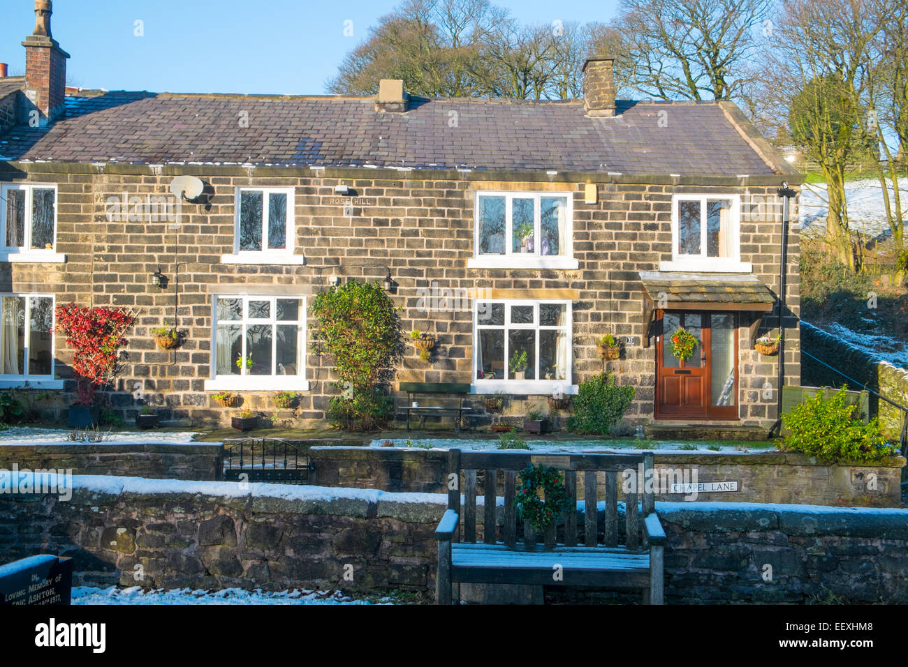 terraced victorian era homes in chapel lane Ramsbottom