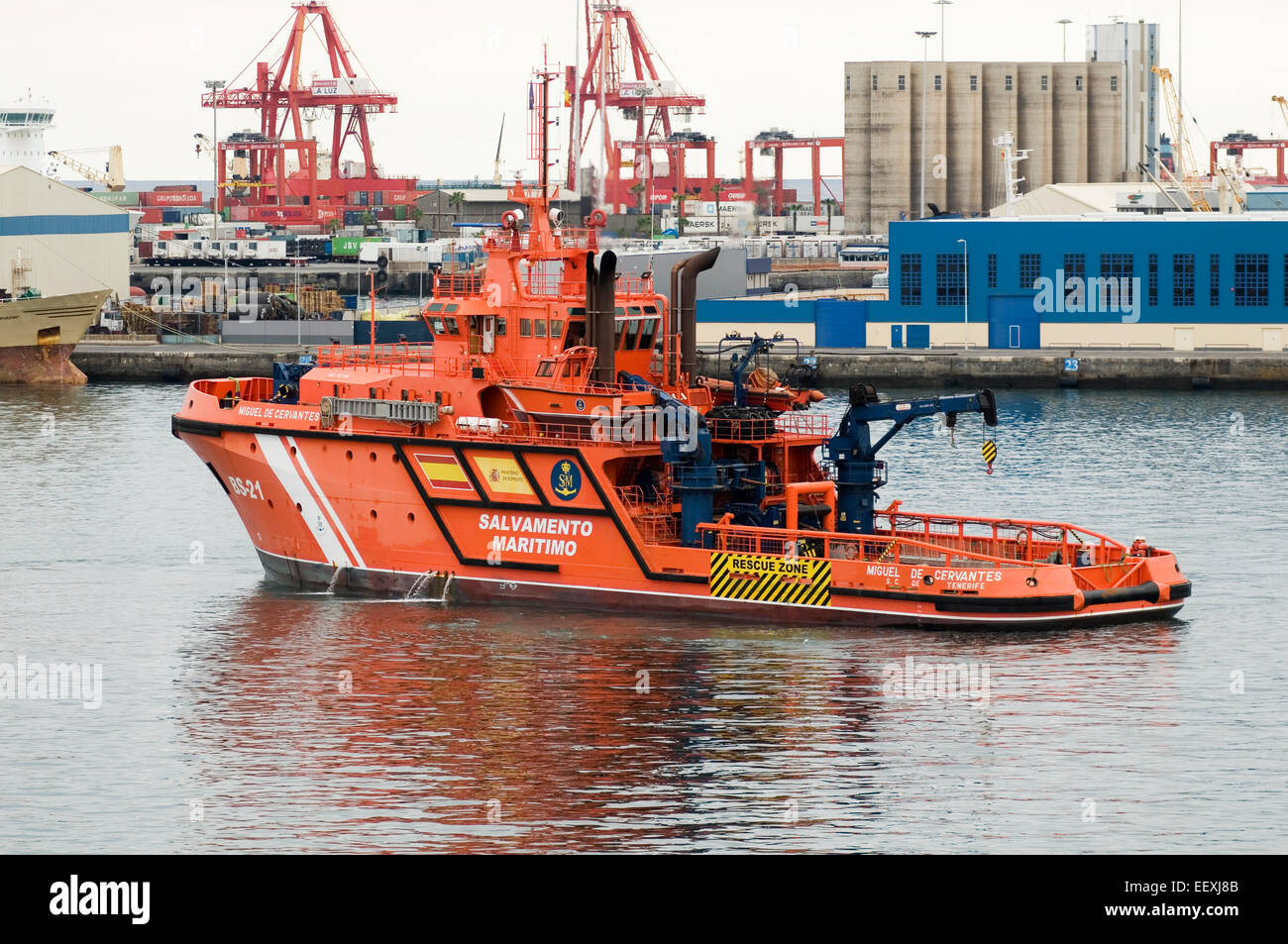 Sociedad de Salvamento y Seguridad Marítima Maritime Security and Rescue Society spain spainsh SASEMAR Stock Photo