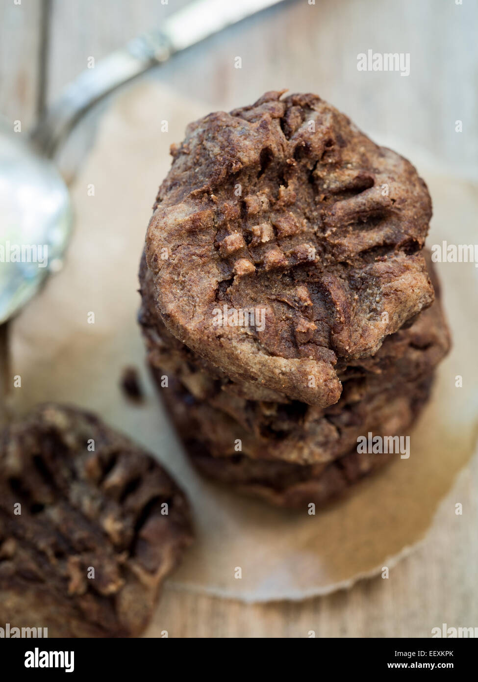 Flourless Gluten Free Chocolate Chickpea Cookies. Stock Photo