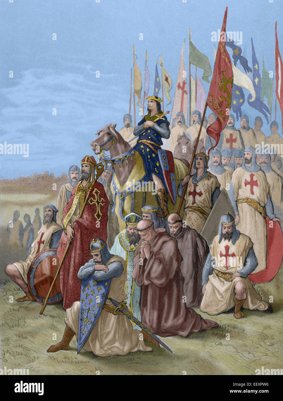 Seventh Crusade (1248-1254). Conquest of Damietta (June 7, 1249). Saint Louis (1214-1270) conquest the city and returned him to the Muslims.