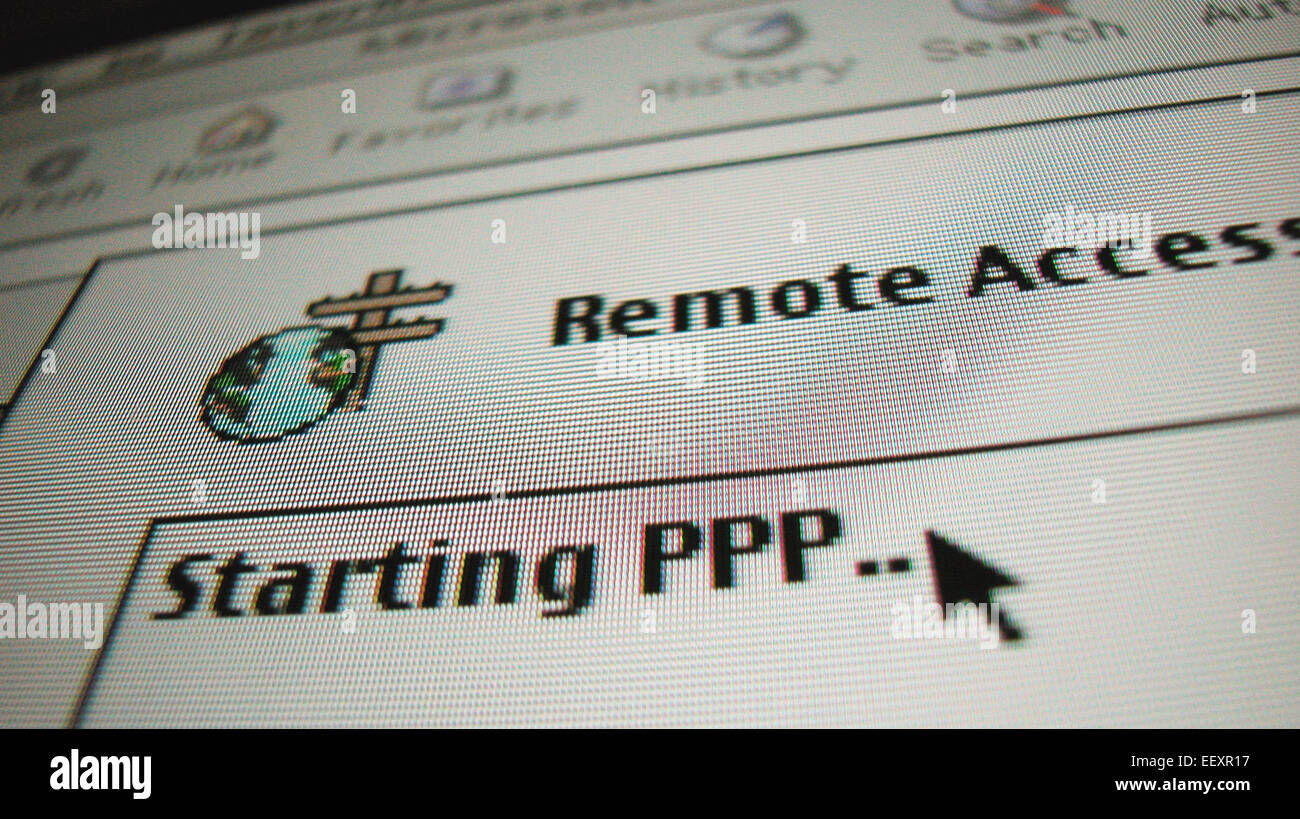 remote access dial up internet access screen at start up to connection ...