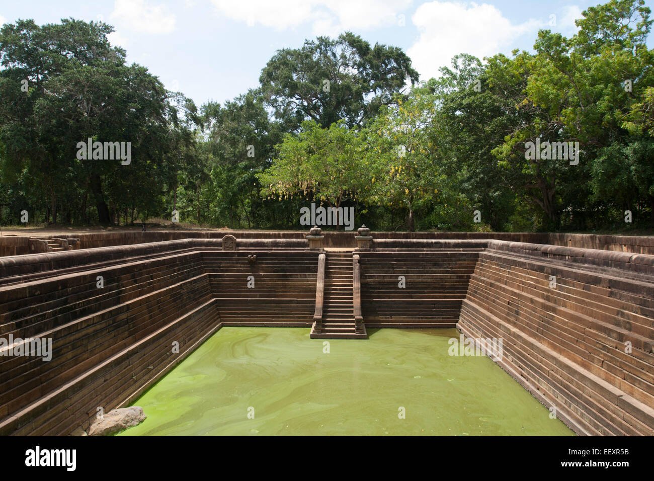 The monastery bathing pools at Ratnaprasada in Anuradhapura, Sri Lanka ...