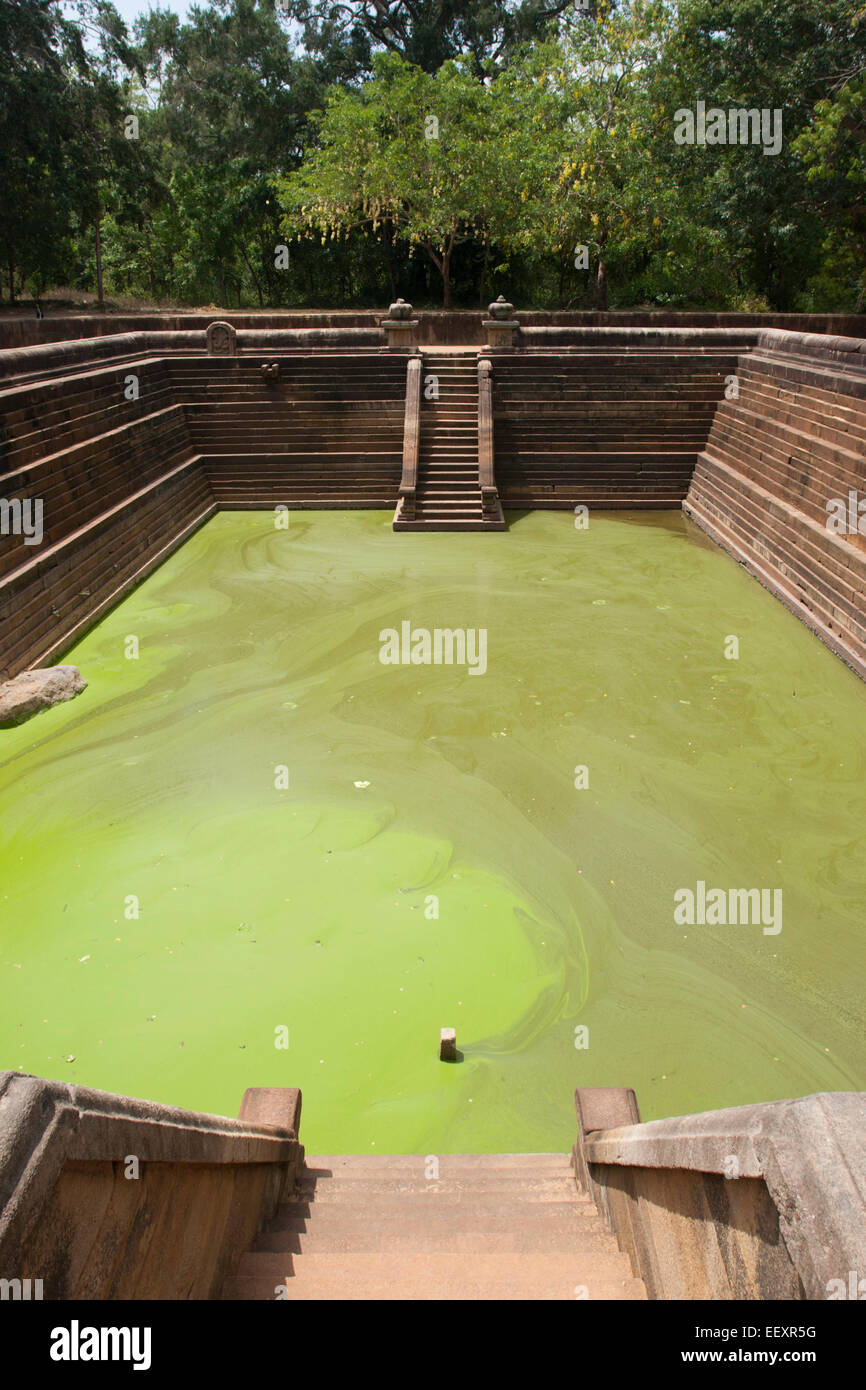 The monastery bathing pools at Ratnaprasada in Anuradhapura, Sri Lanka ...