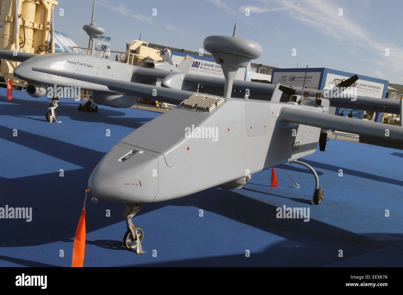 Unmanned Aerial Vehicles (UAV) produced by IAI, Israel Aircraft Industries Stock Photo