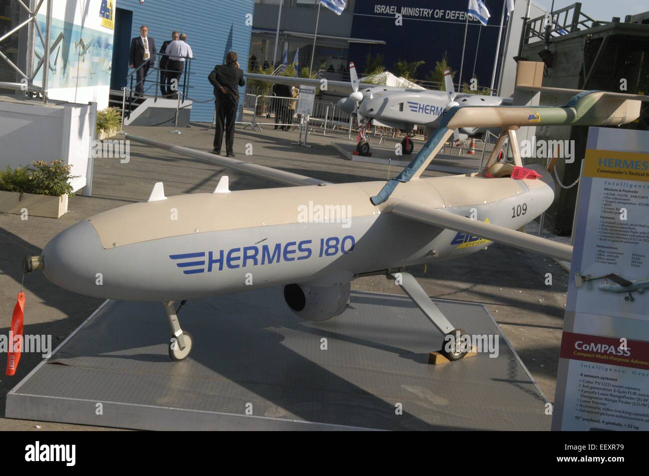 Unmanned Aerial Vehicles (UAV) produced by IAI, Israel Aircraft Industries Stock Photo