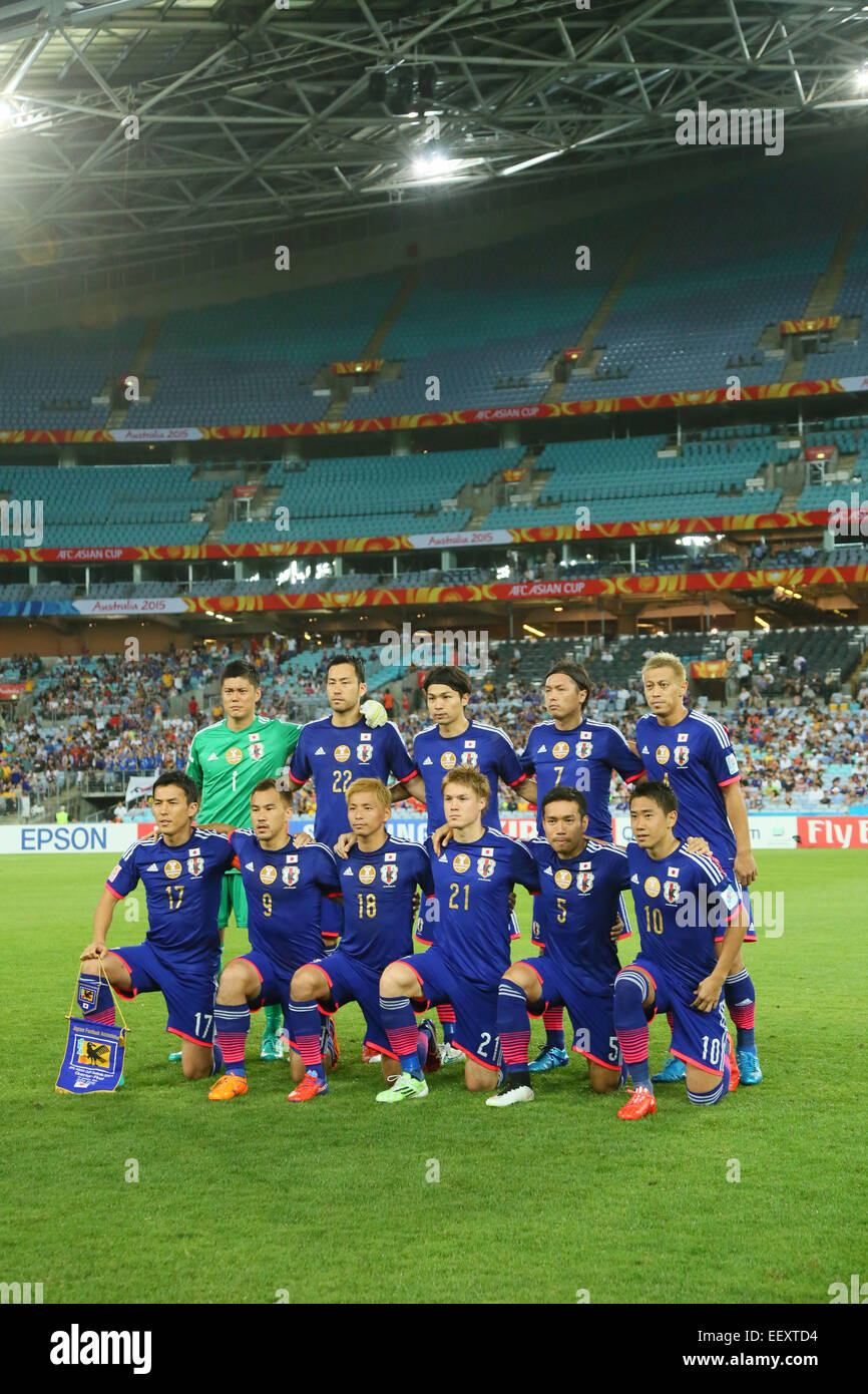 Japan team group line-up (JPN),  JANUARY 23, 2015 - Football / Soccer :  AFC Asian Cup Australia 2015  quarter-final match between Japan - UAE   at the Stadium Australia in Sydney, Australia.   (Photo by Yohei Osada/AFLO SPORT) [1156] Stock Photo