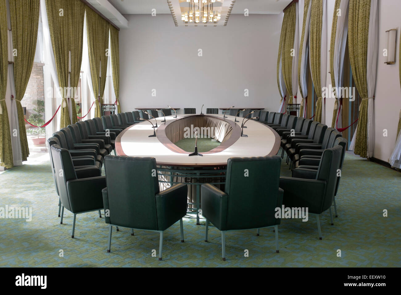 Cabinet Room at The Reunification or Independence Palace in Ho Chi Minh City Vietnam Stock Photo